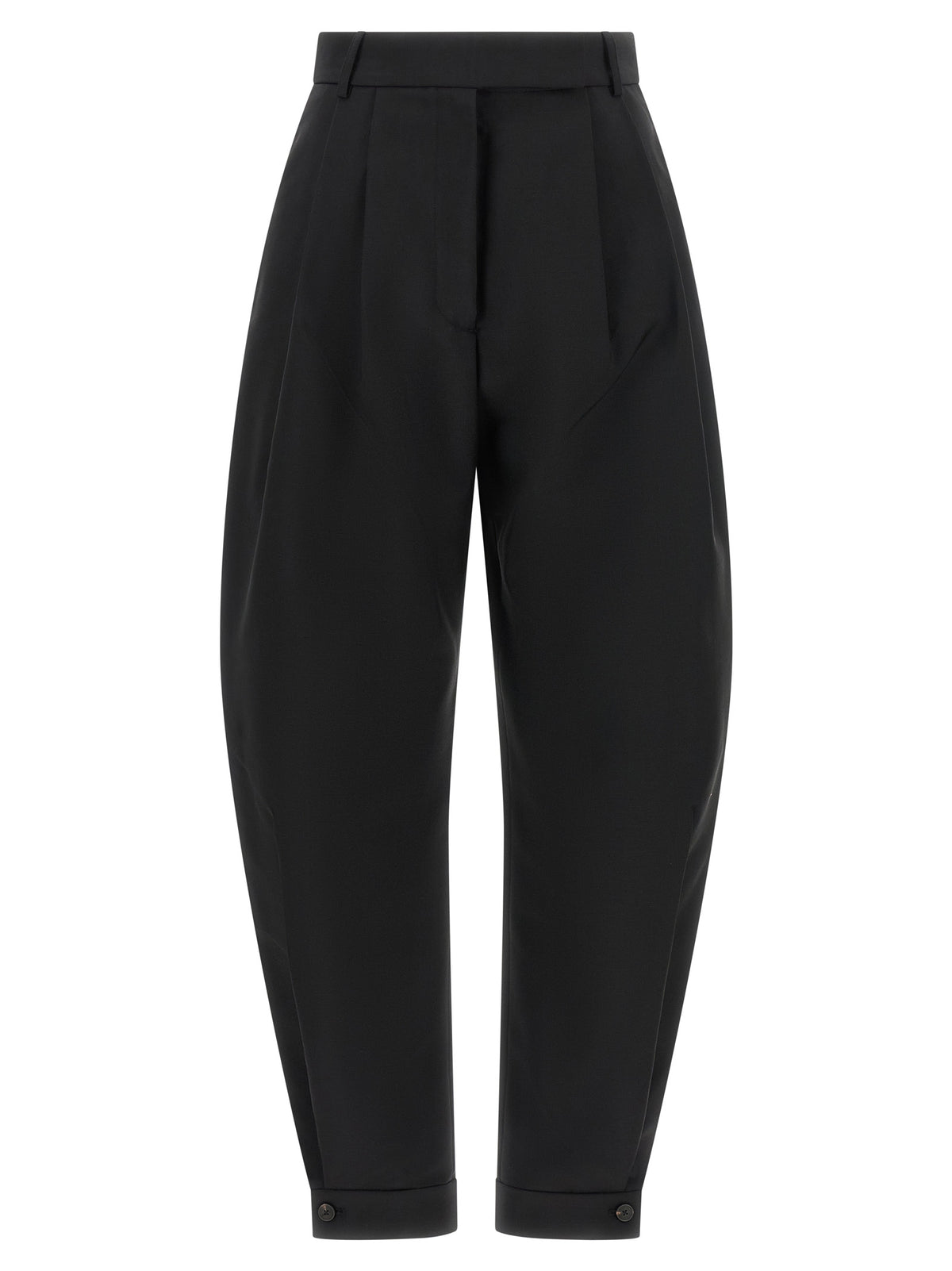 Rohe Schwarze Woll-Freizeithose
