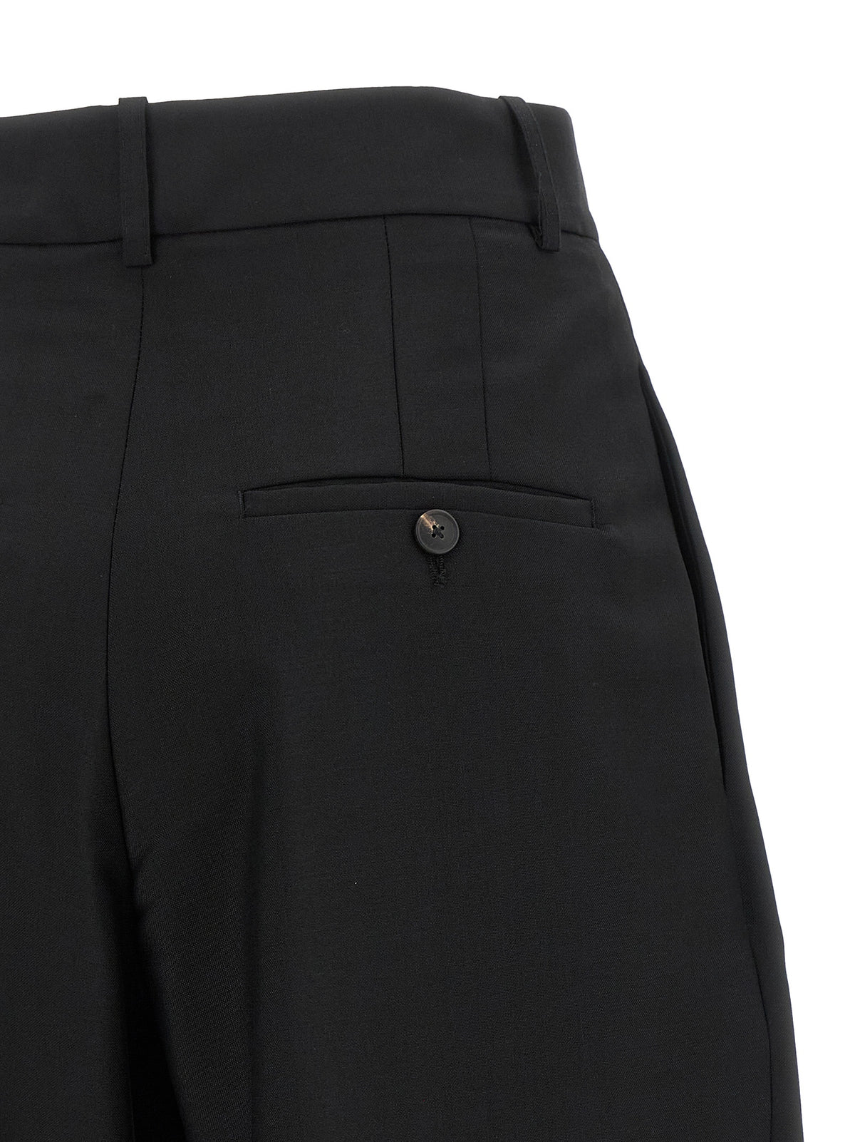 Rohe Schwarze Woll-Freizeithose