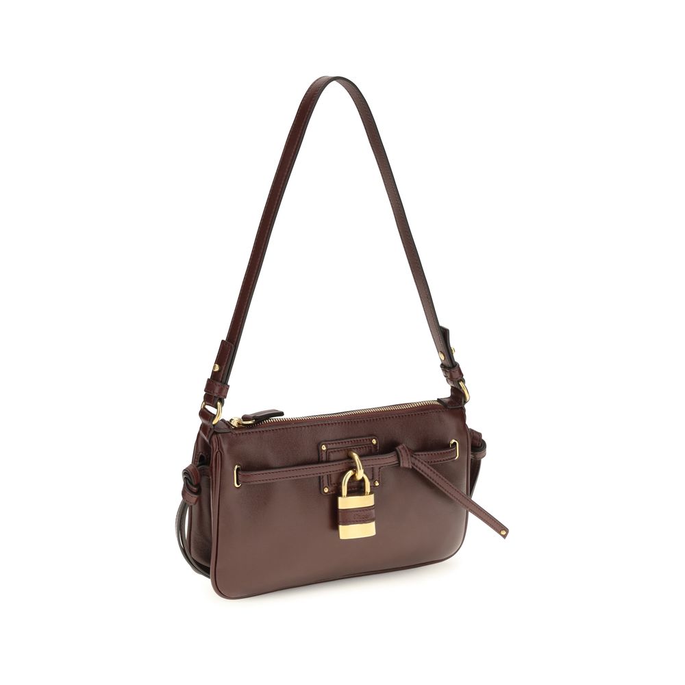 Chloé Schultertasche Bos Taurus aus bordeauxrotem Kalbsleder