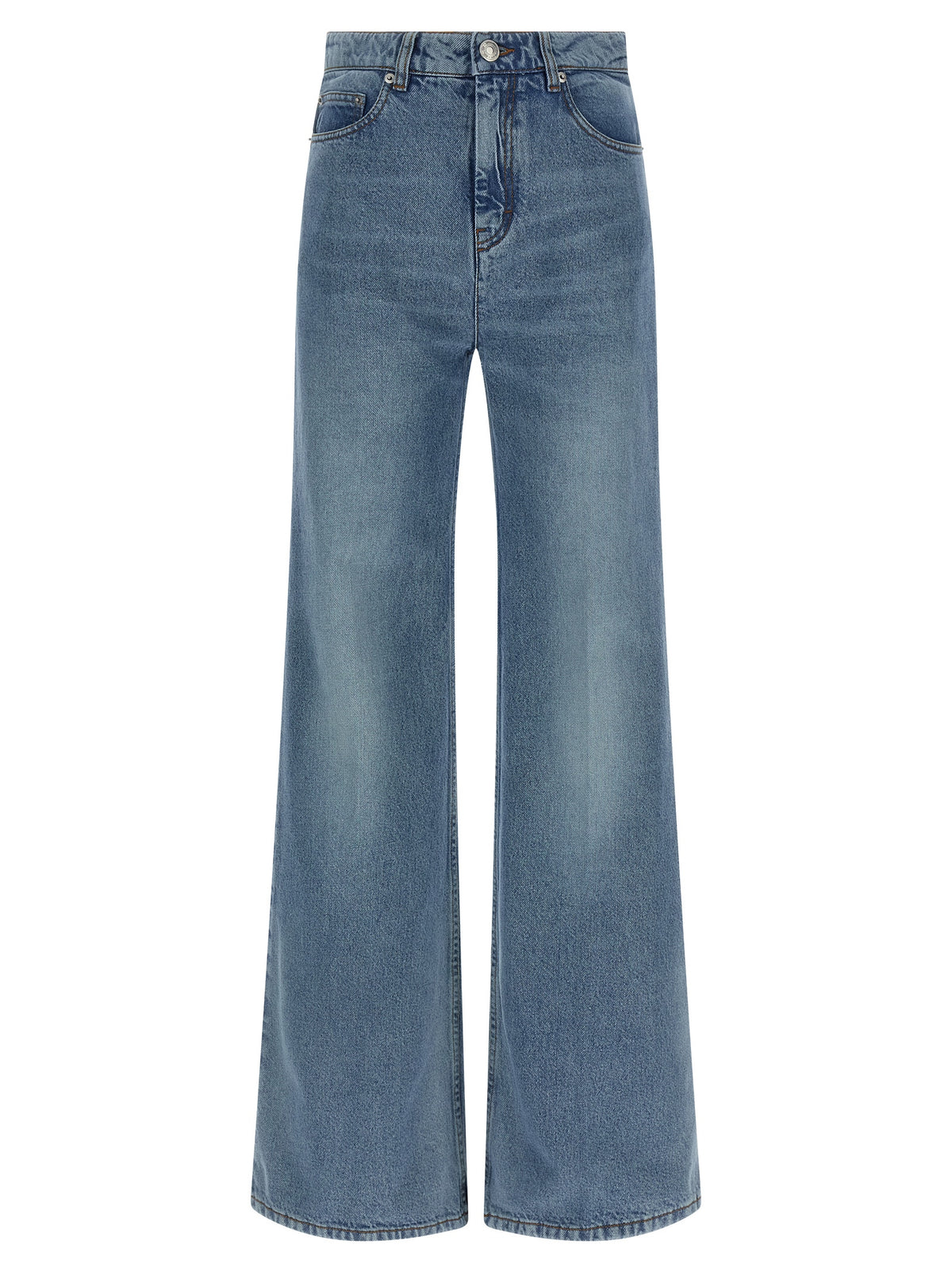 Ami Paris Blaue Baumwoll-Jeans mit ausgestelltem Bein