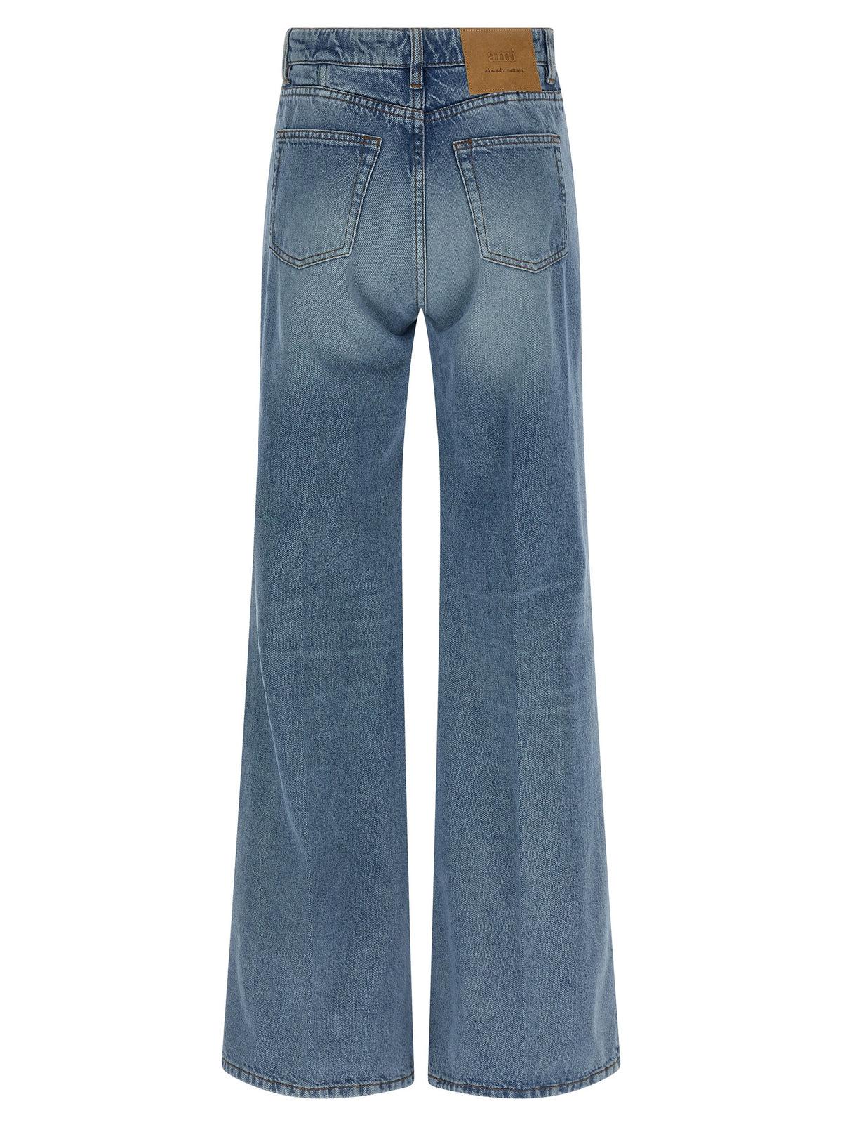 Ami Paris Blaue Baumwoll-Jeans mit ausgestelltem Bein