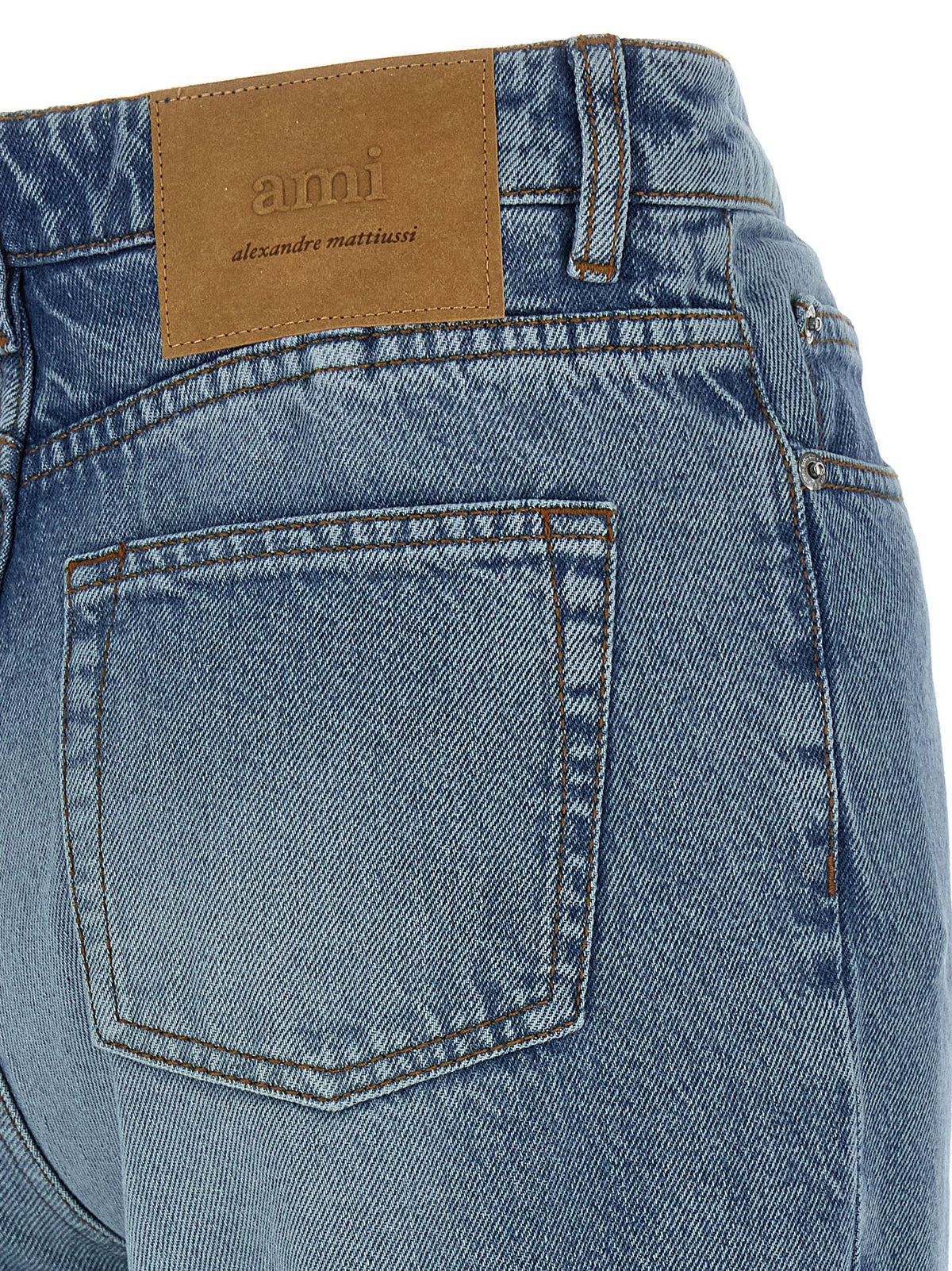 Ami Paris Blaue Baumwoll-Jeans mit ausgestelltem Bein