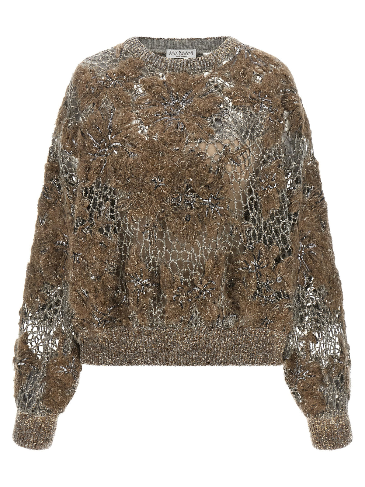 Brunello Cucinelli Beige Wollstrickjacke