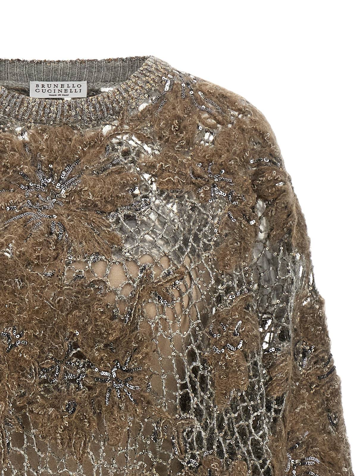 Brunello Cucinelli Beige Wollstrickjacke