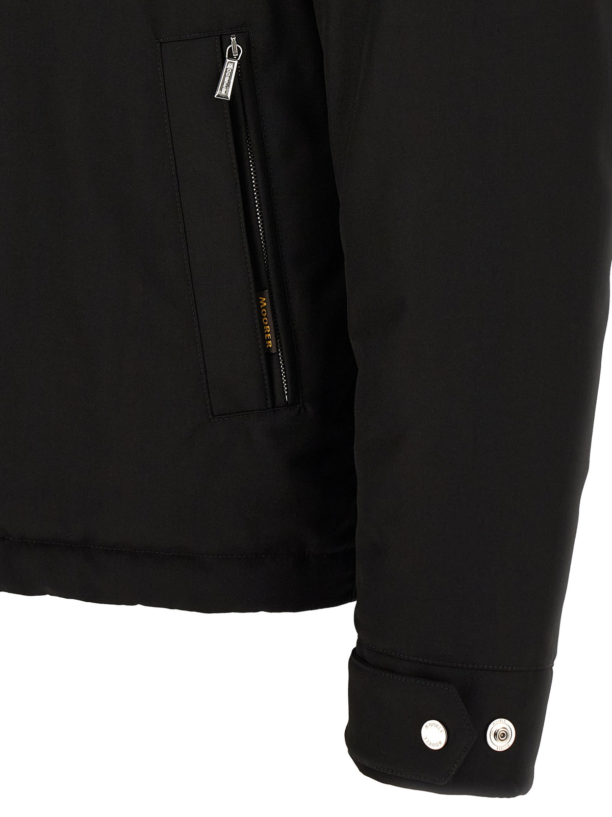 MooRER Schwarze Wolljacke in voller Länge