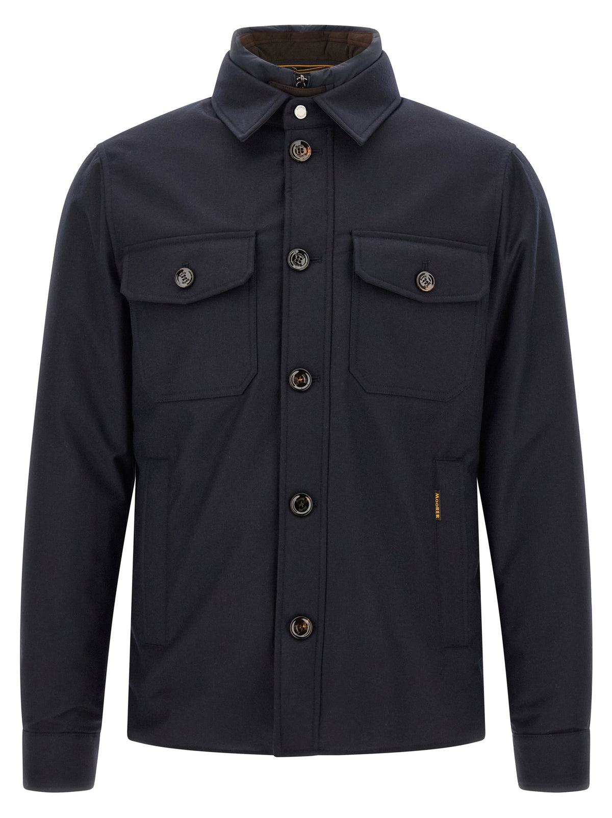MooRER Blaue Wolljacke in voller Länge
