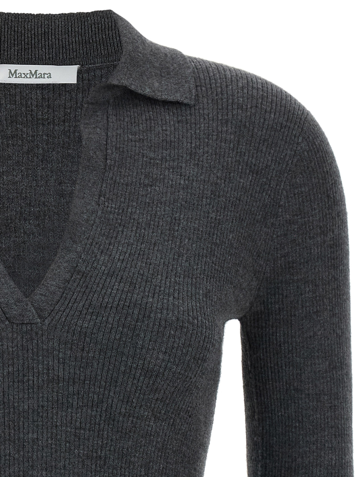 Max Mara Graues Kaschmir-Poloshirt