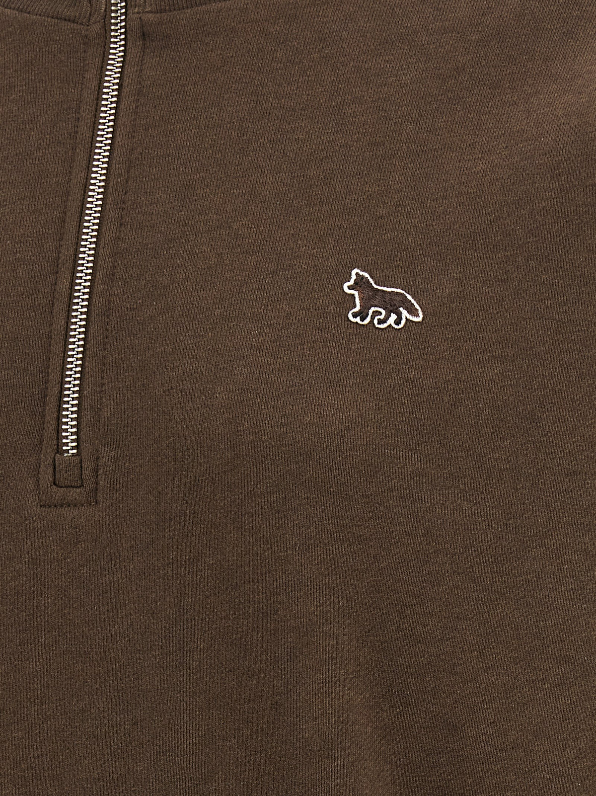 Maison Kitsuné Brauner Pullover aus Bio-Baumwolle