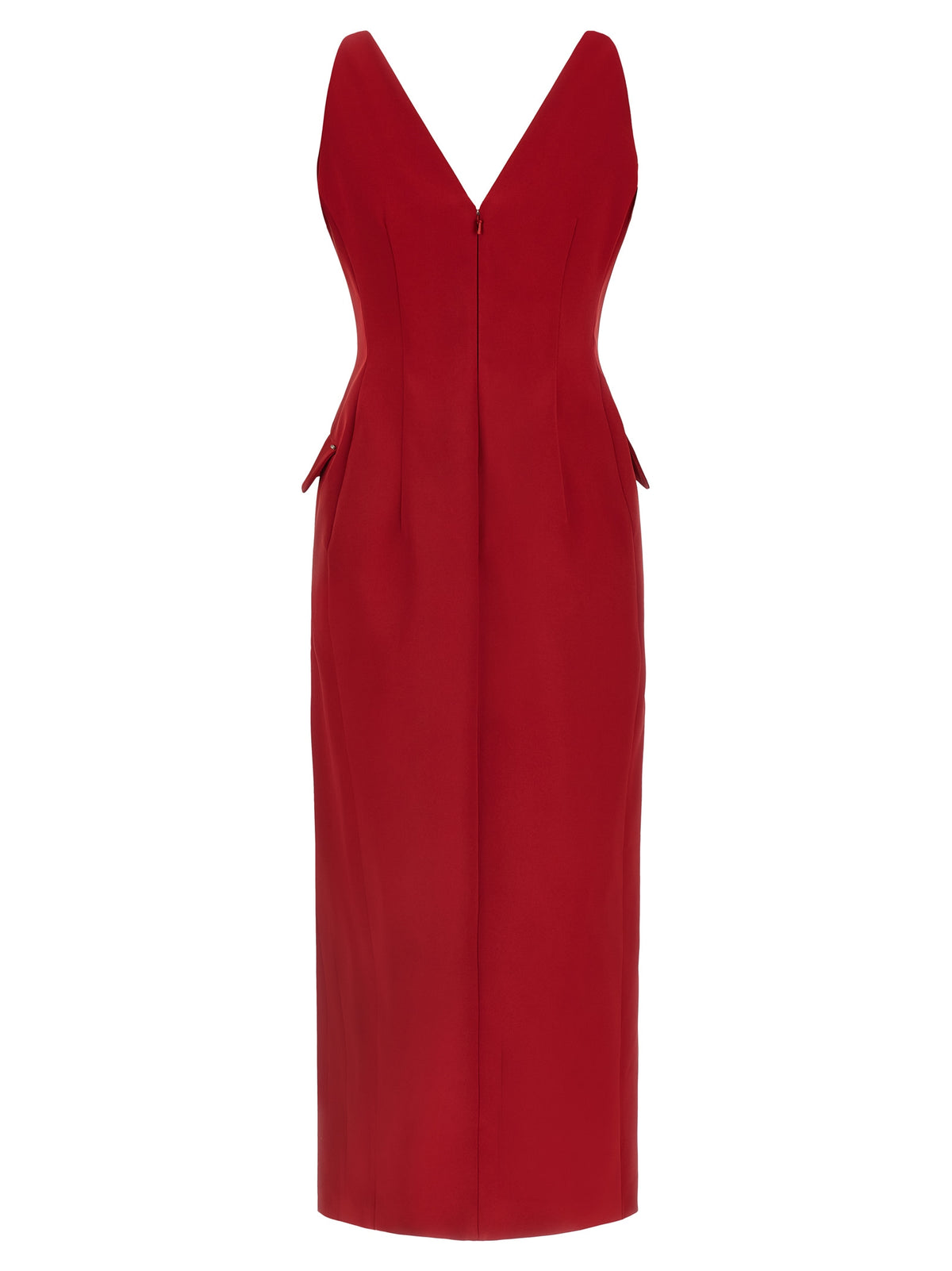 Sportmax Rotes Midikleid aus Acetat