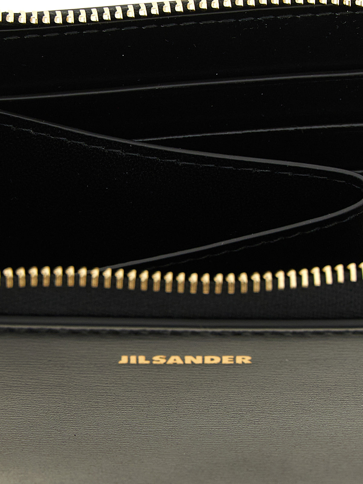 Jil Sander Schwarzer Kalbsleder-Kartenetui