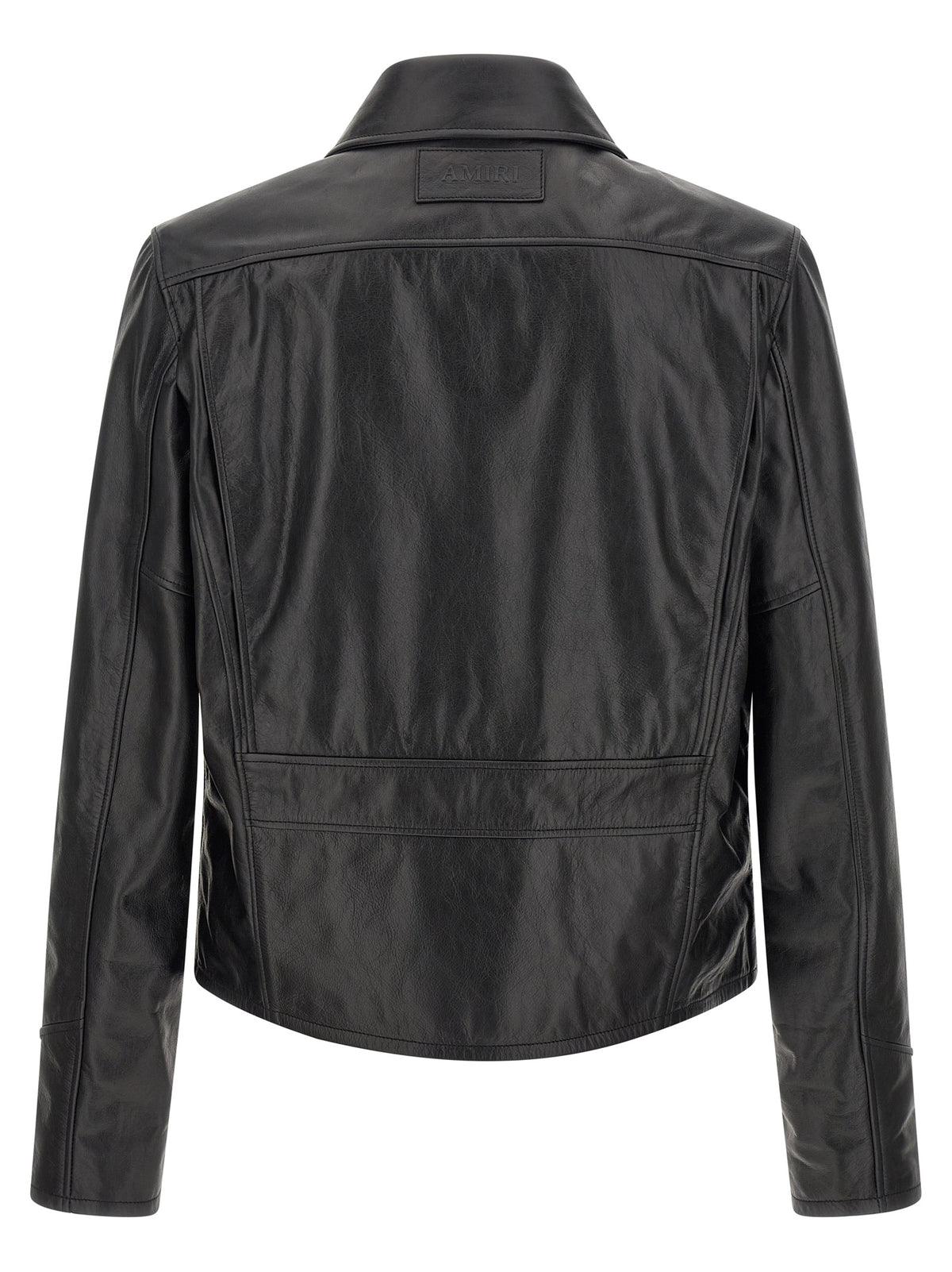 Amiri Schwarze Lederjacke aus Kalbsleder