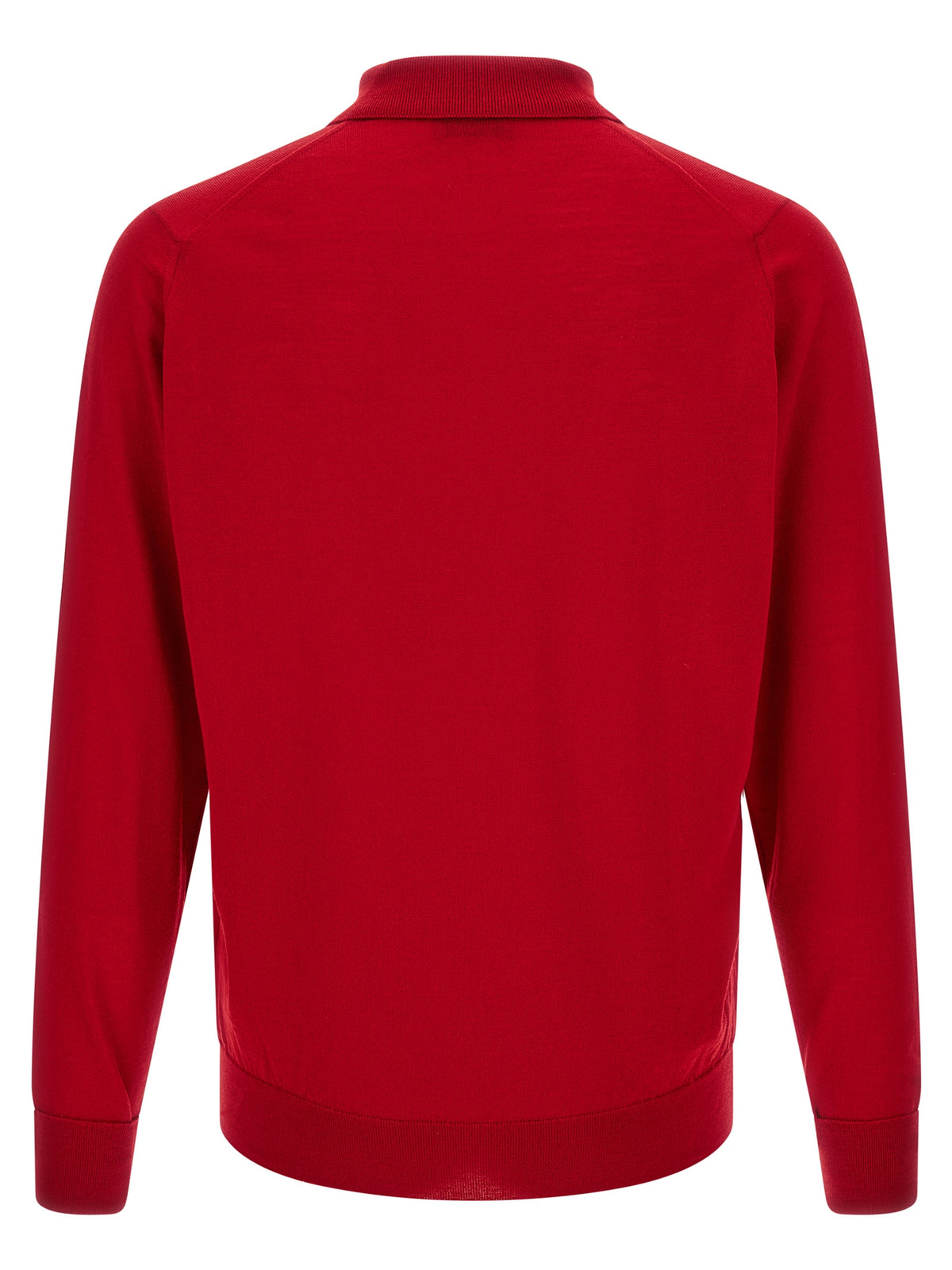 JOHN SMEDLEY Rotes Polohemd aus Merinowolle