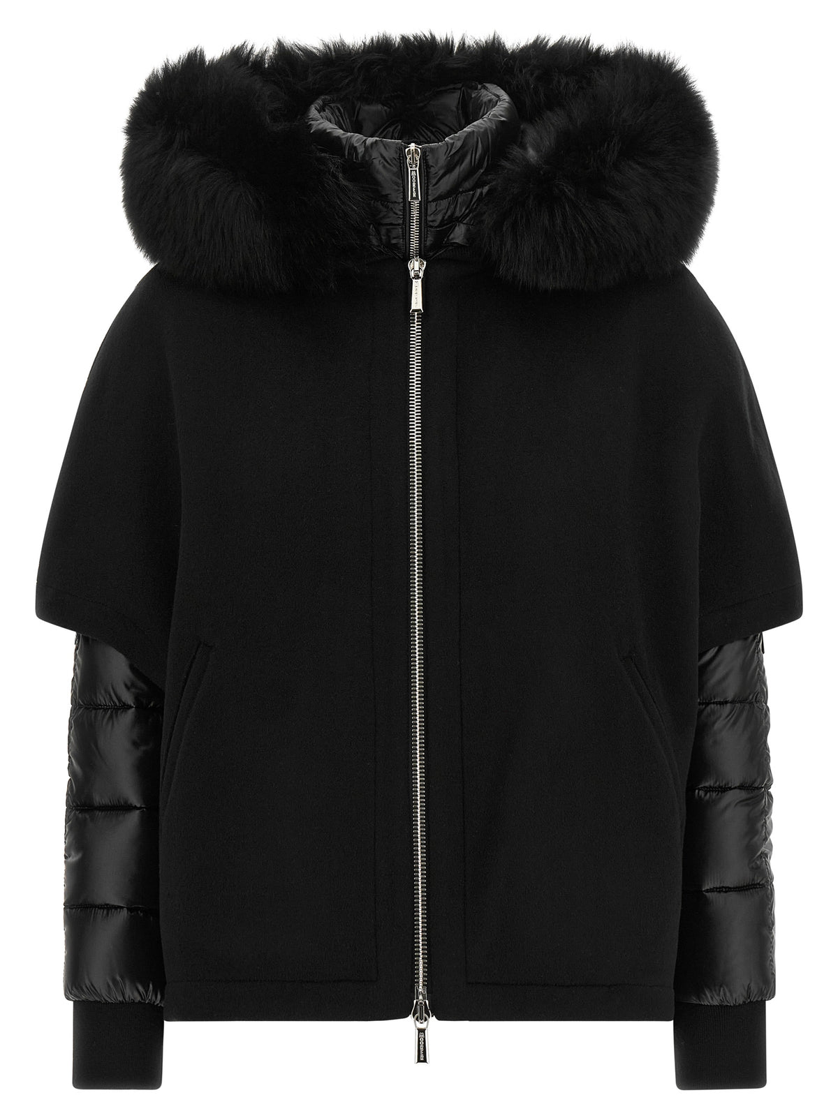MooRER Schwarze Woll-Shell-Jacke