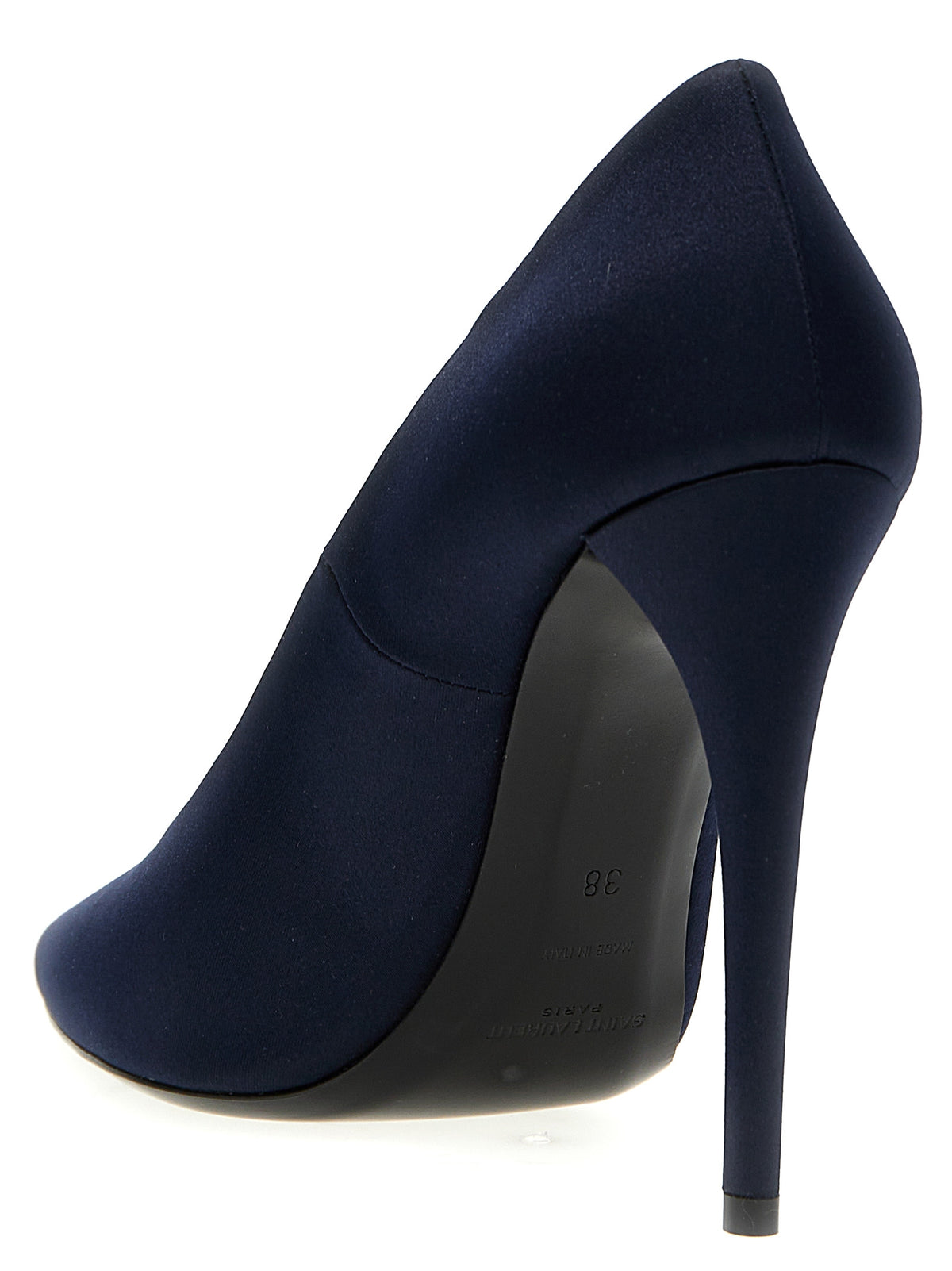 Saint Laurent Blaue Pumps aus Polyester mit hohem Absatz