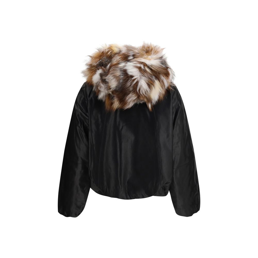 Moose Knuckles Schwarze Lammlederjacke