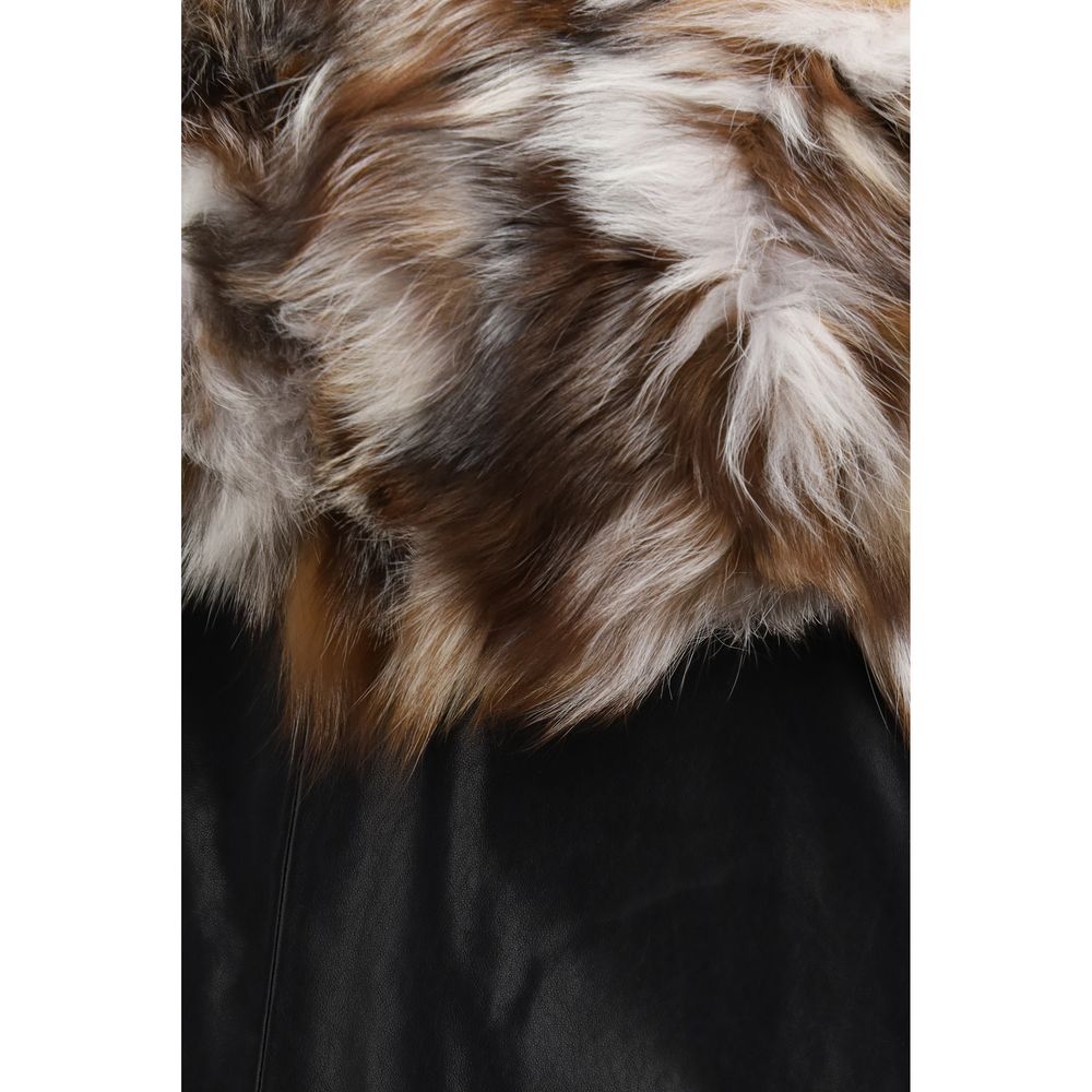 Moose Knuckles Schwarze Lammlederjacke