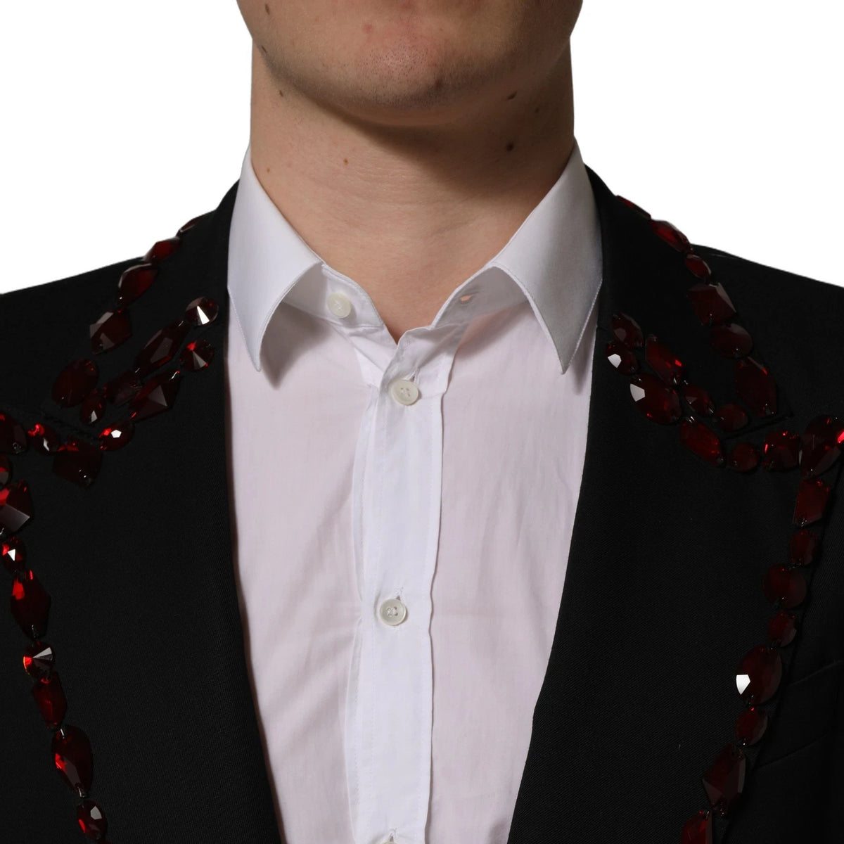 Dolce & Gabbana Schwarzer Blazer mit Kristallverzierungen