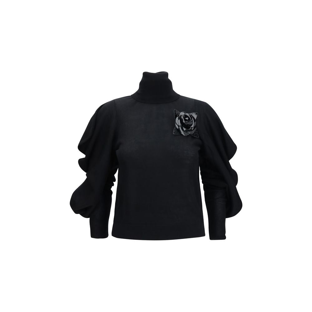 Blumarine Schwarzer Wollpullover Aries Turtleneck