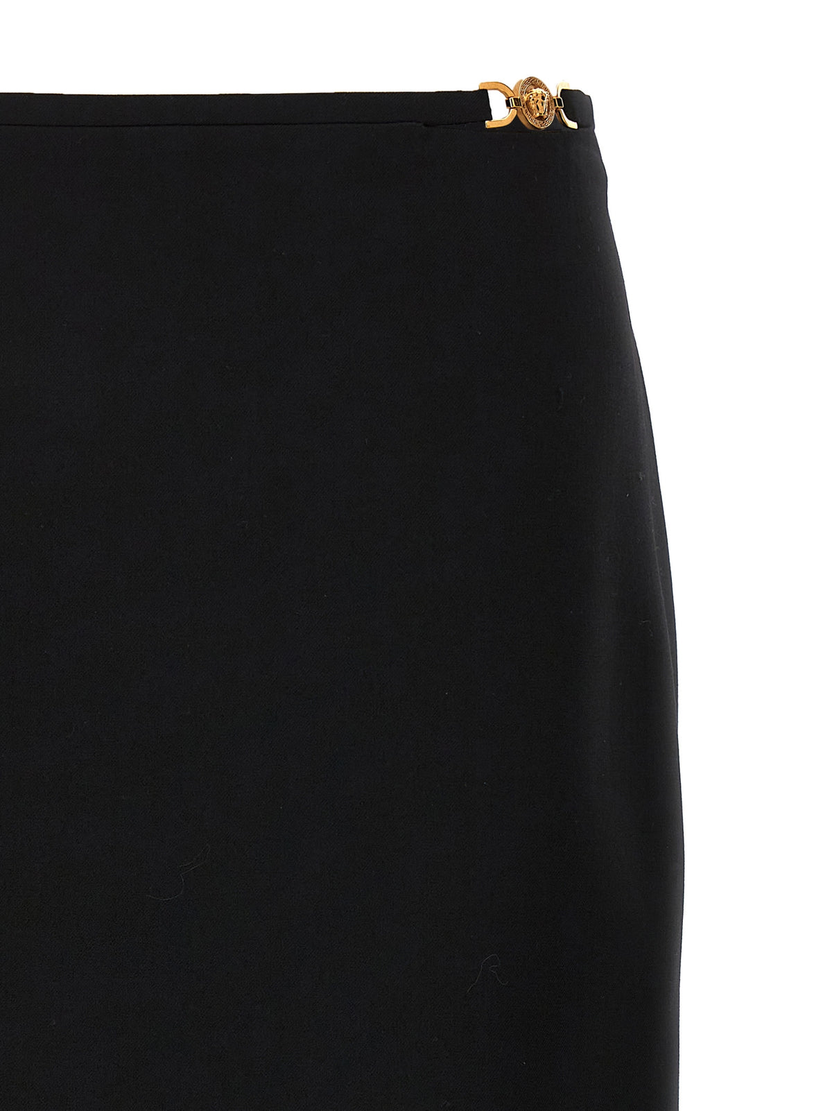 Versace Schwarzer Midirock aus Schurwolle