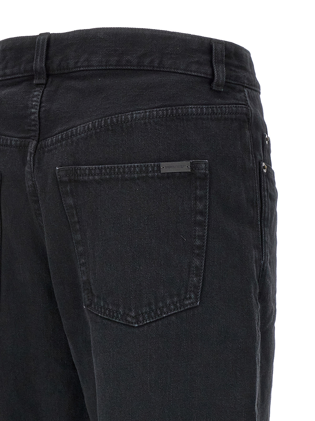 Saint Laurent Schwarze Baumwoll-Jeans mit geradem Bein