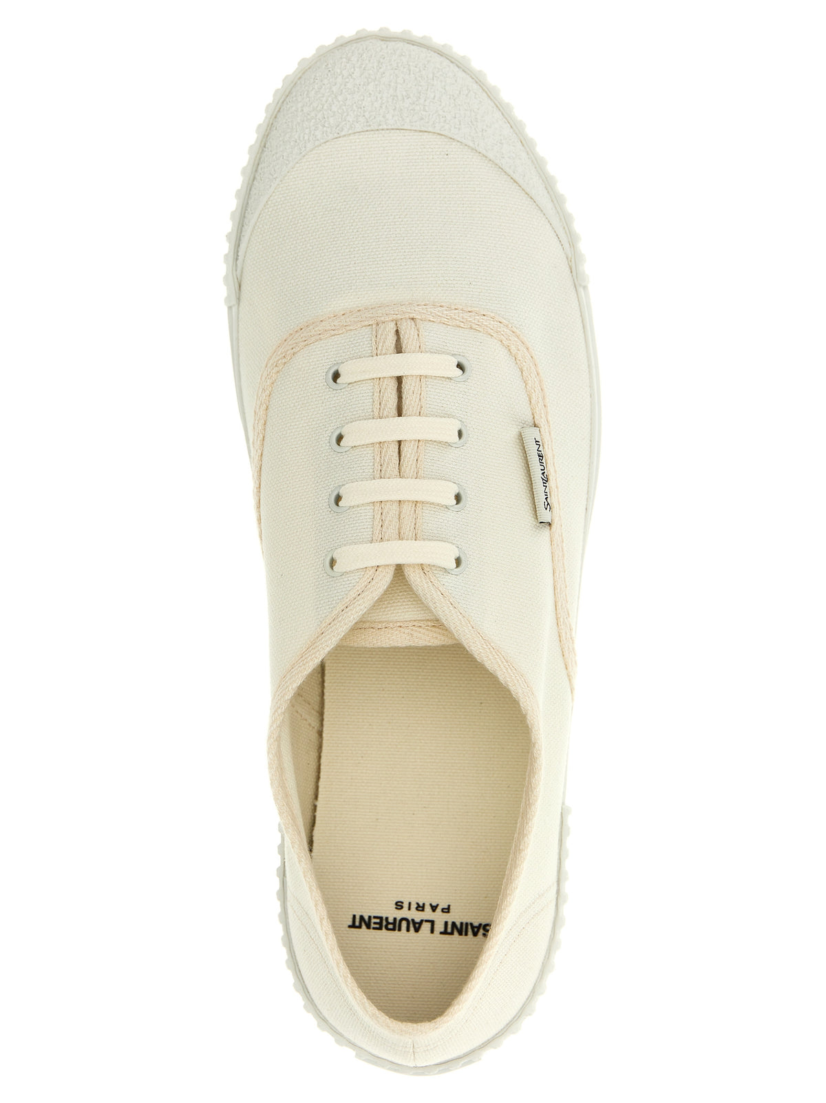 Saint Laurent Weiße Low-Top-Sneaker aus Baumwolle