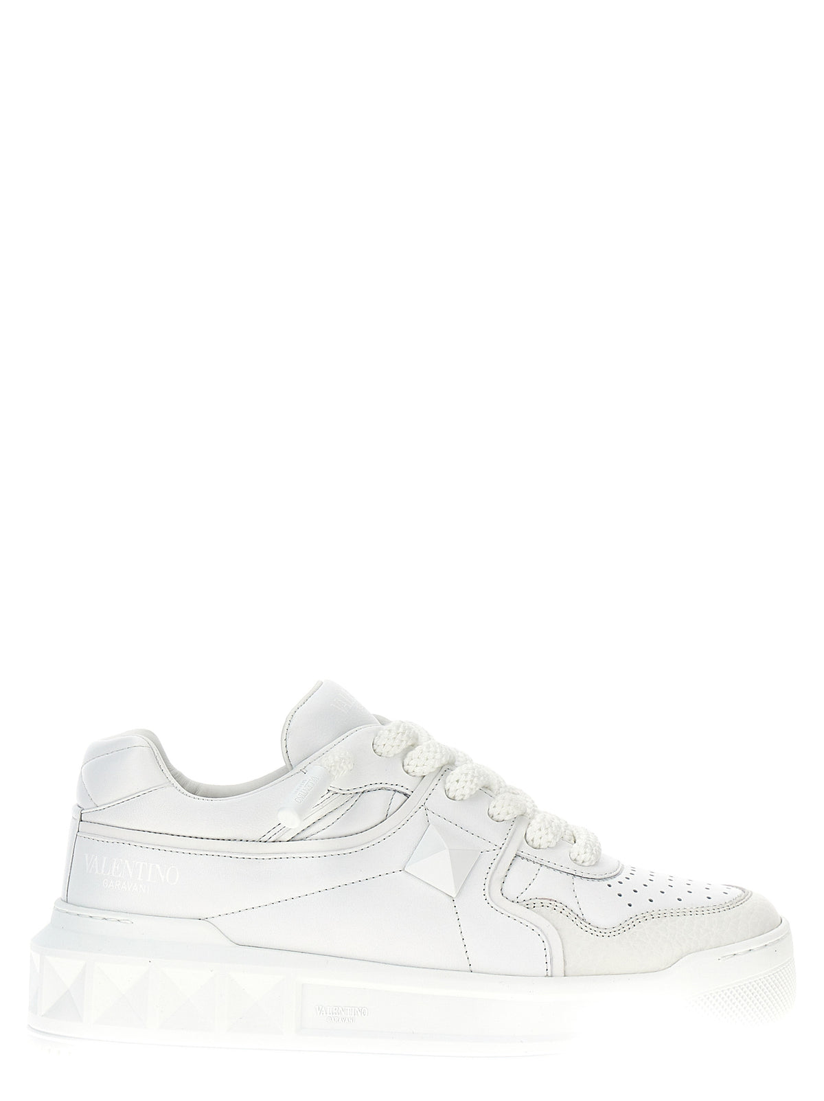 Valentino Garavani Weiße Low-Top-Sneaker aus Lammleder