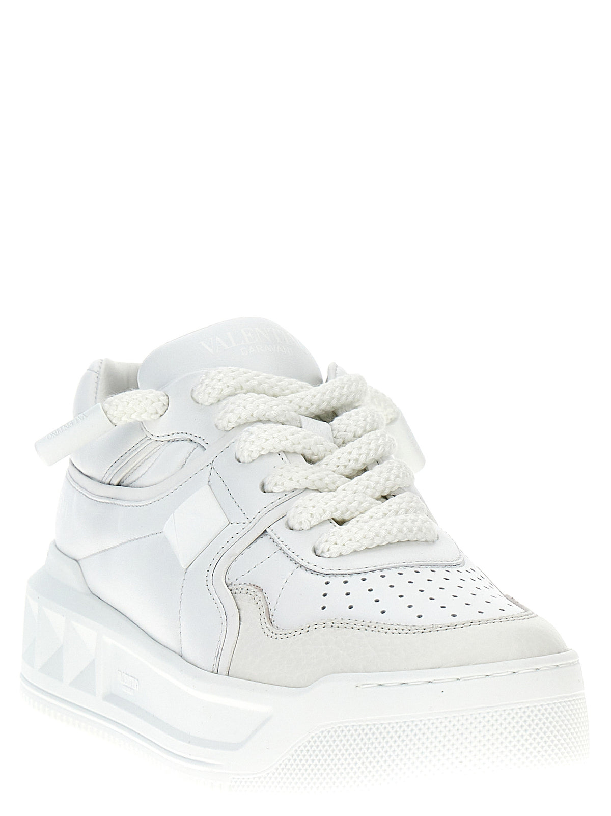 Valentino Garavani Weiße Low-Top-Sneaker aus Lammleder