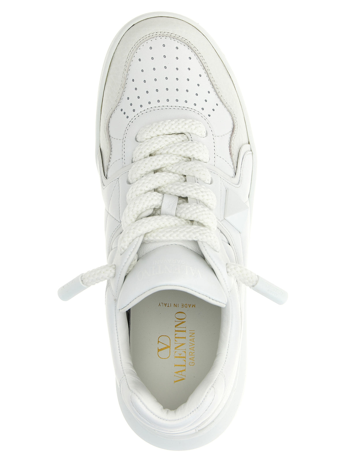 Valentino Garavani Weiße Low-Top-Sneaker aus Lammleder