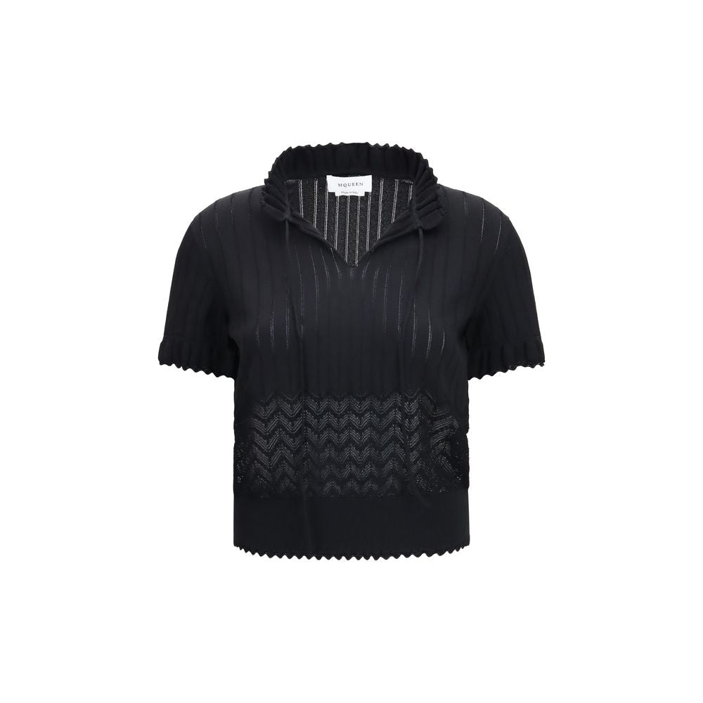 Alexander McQueen Schwarzes T-Shirt aus Viskose