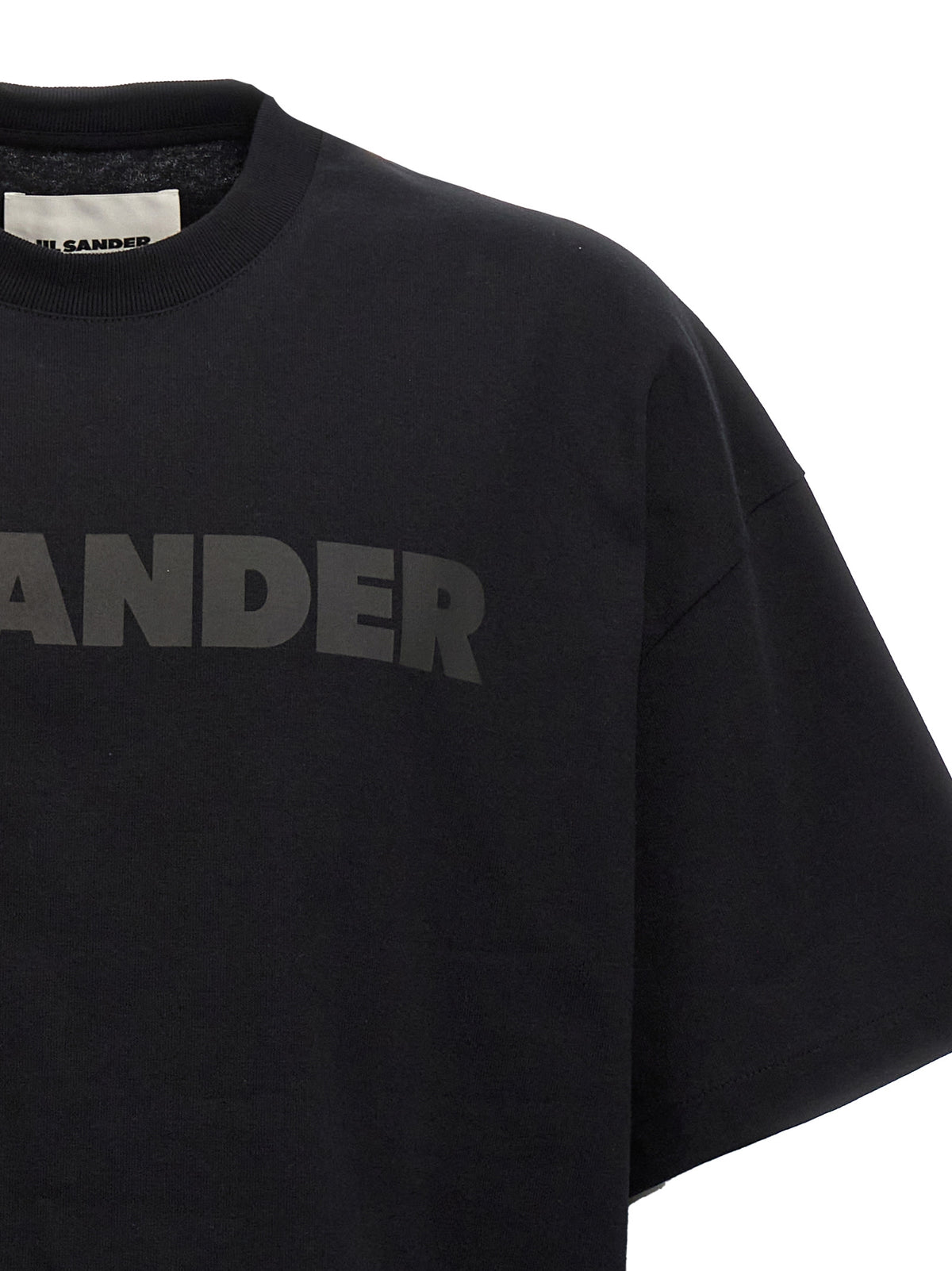 Jil Sander Schwarzes Baumwoll-T-Shirt