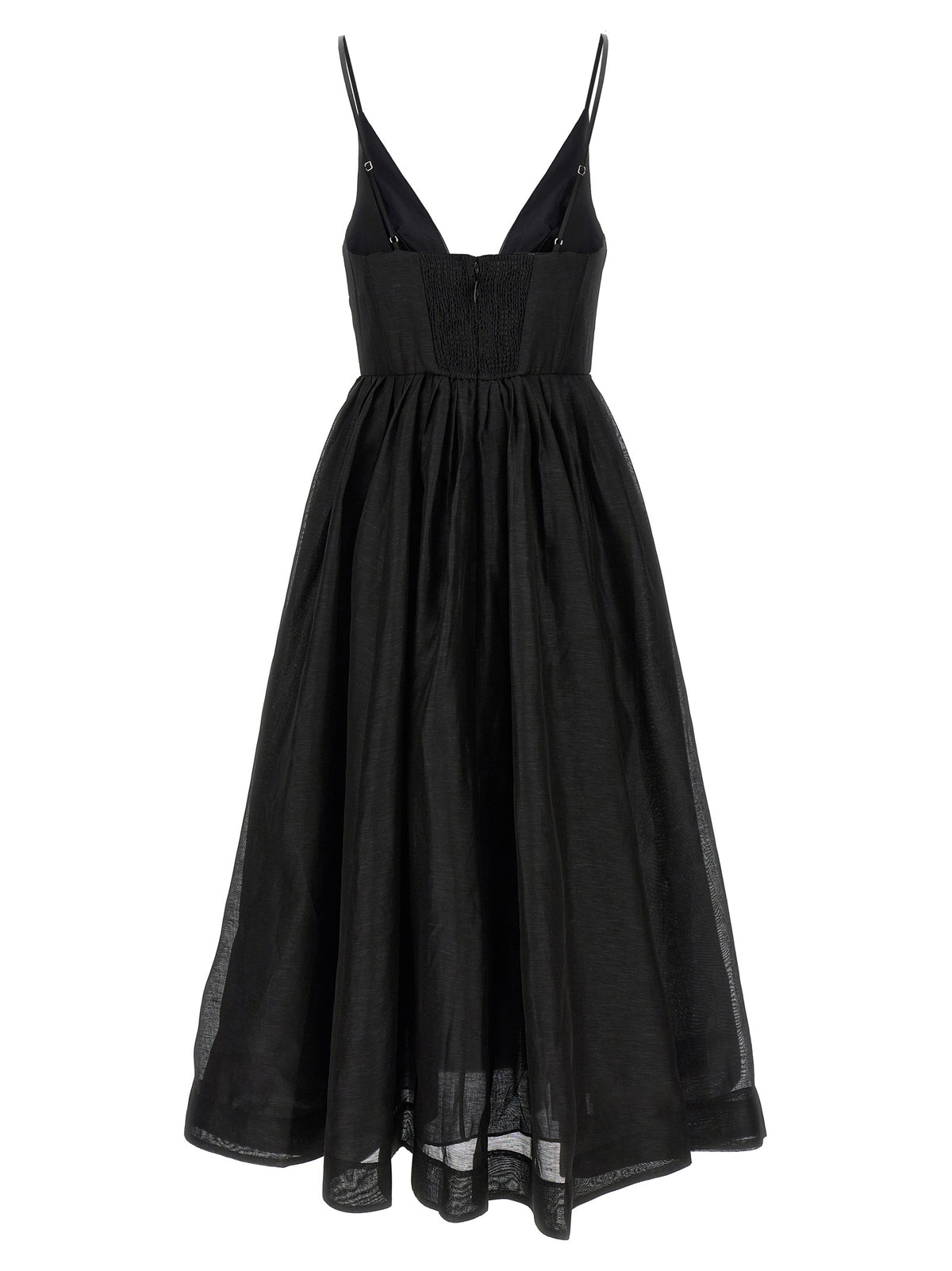 Zimmermann Schwarzes Leinen-Cocktailkleid