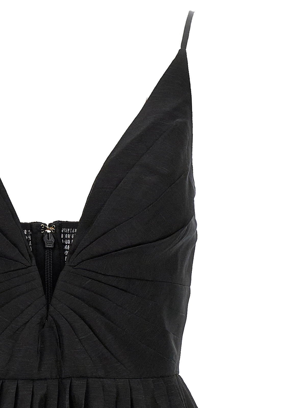Zimmermann Schwarzes Leinen-Cocktailkleid