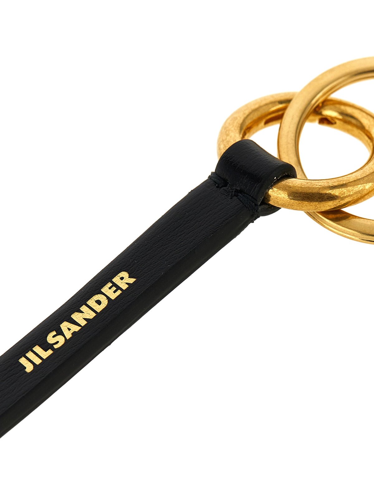 Jil Sander Schlüsselanhänger aus schwarzem Kalbsleder