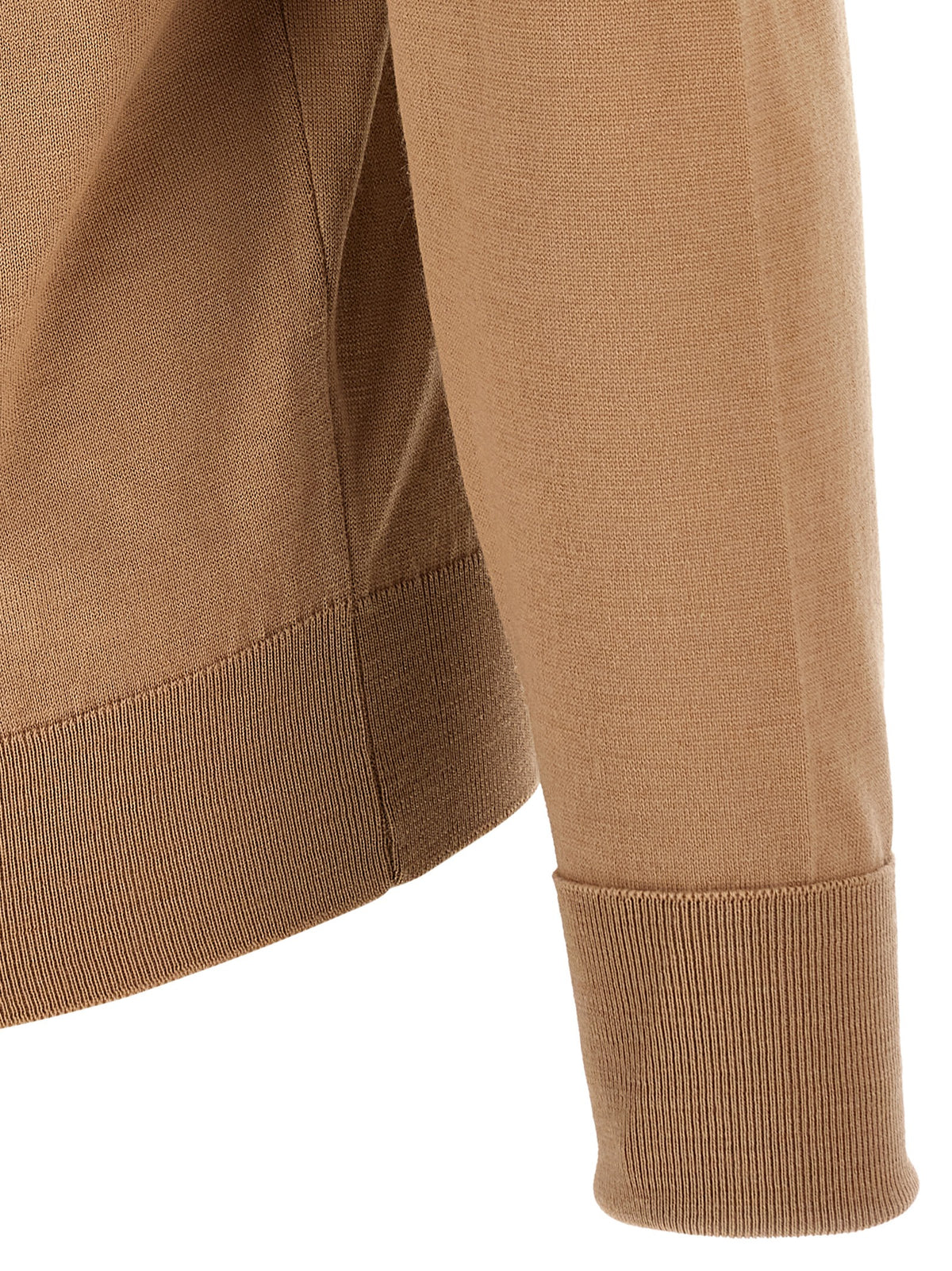 JOHN SMEDLEY Beige Merinowolle Poloshirt