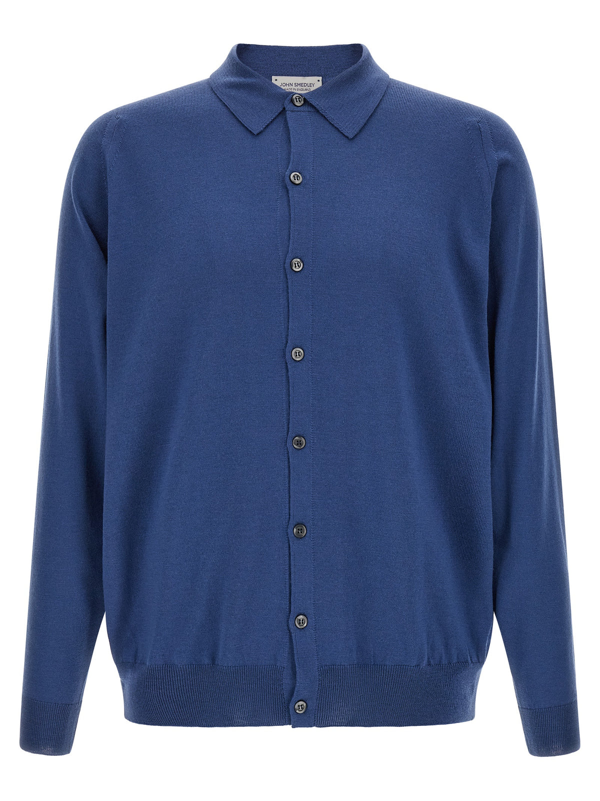 JOHN SMEDLEY Bluse aus blauer Merinowolle