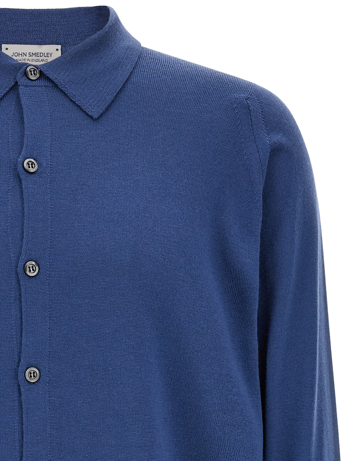 JOHN SMEDLEY Bluse aus blauer Merinowolle