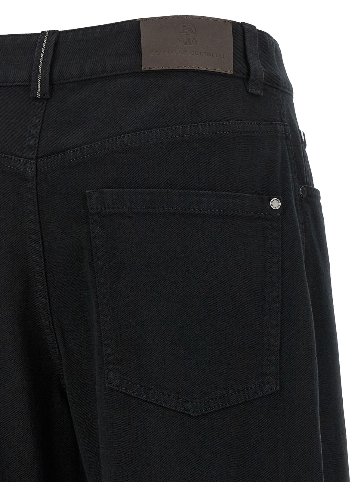 Brunello Cucinelli Schwarze Jeans aus Baumwolle mit geradem Bein