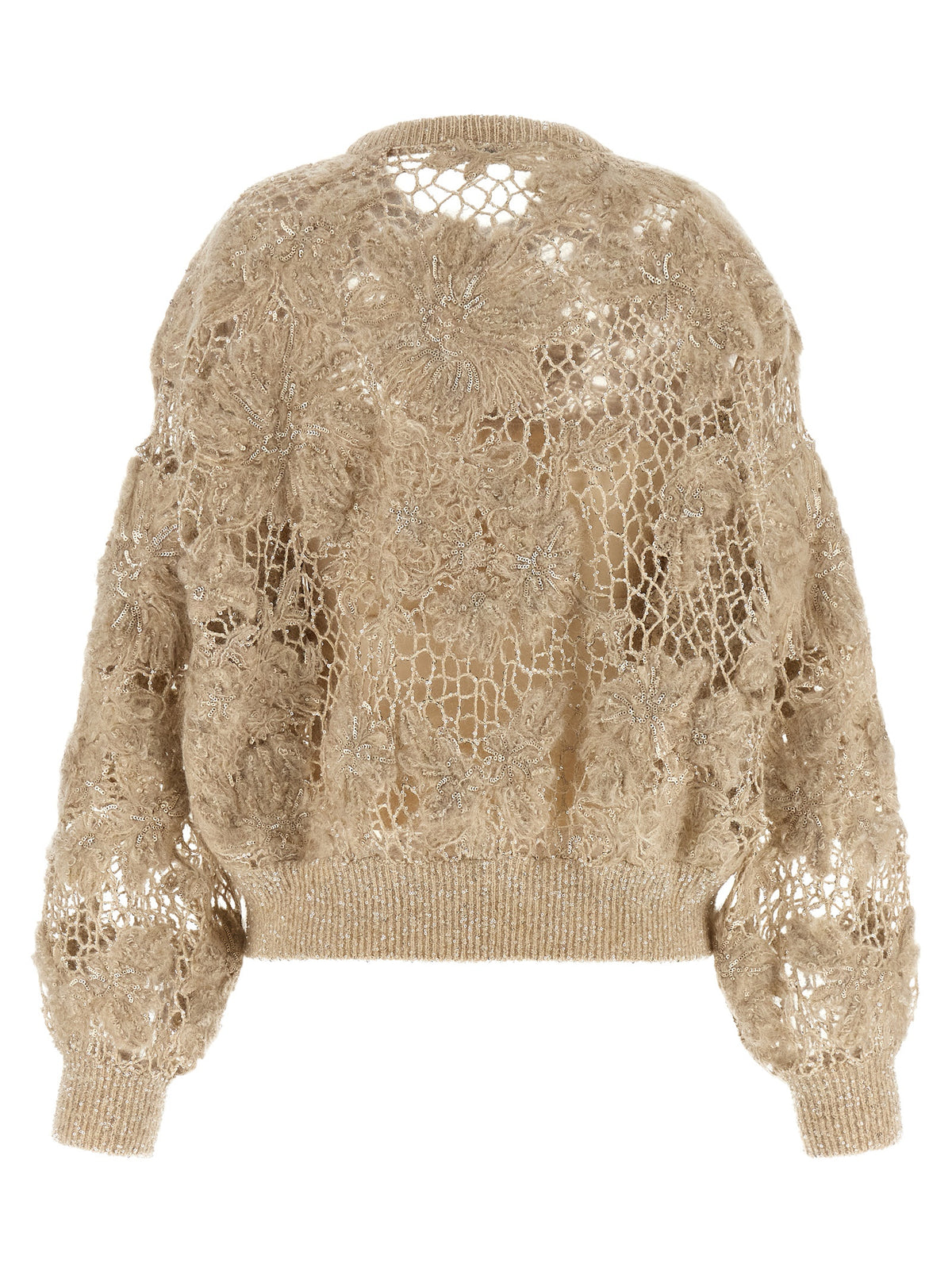 Brunello Cucinelli Beige Wollstrickjacke