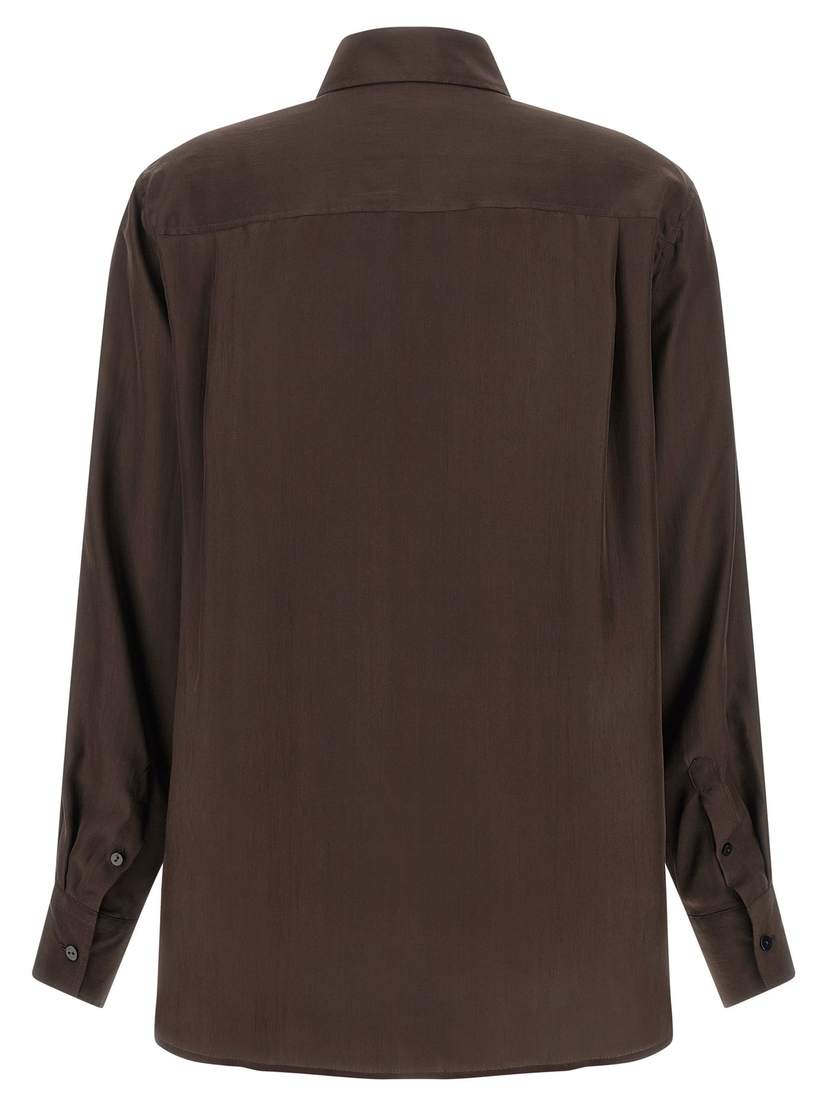 XACUS Braune Seidenbluse