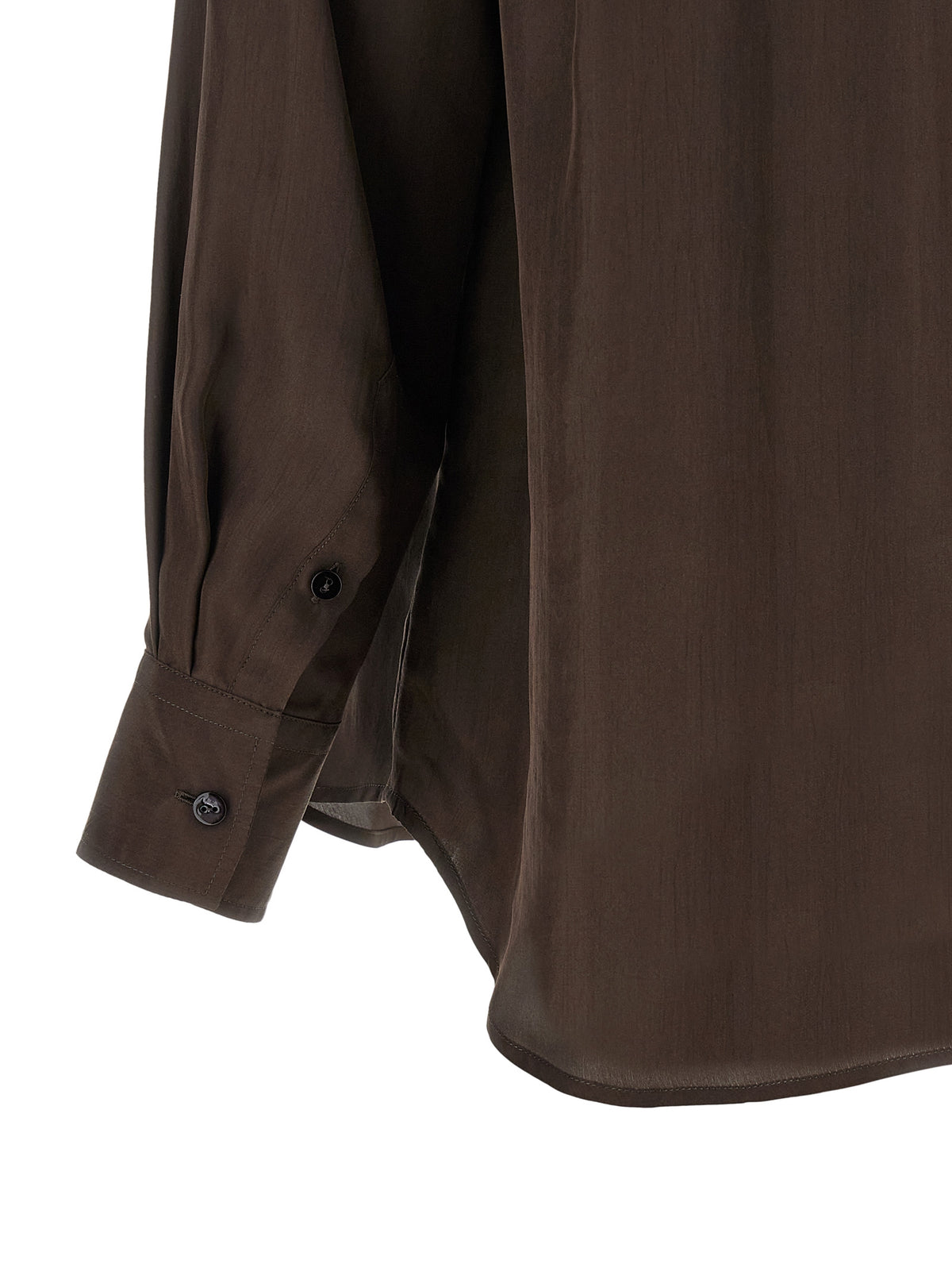 XACUS Braune Seidenbluse