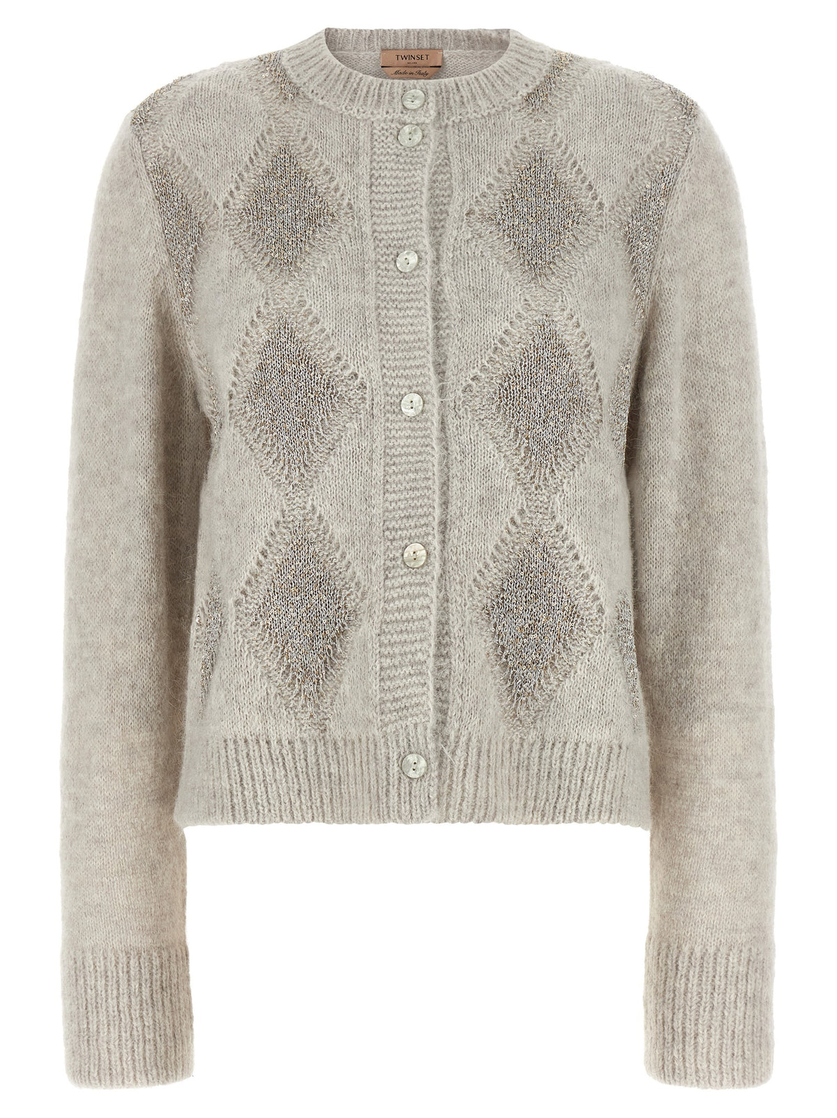 Twinset Grauer Cardigan aus Polyamid
