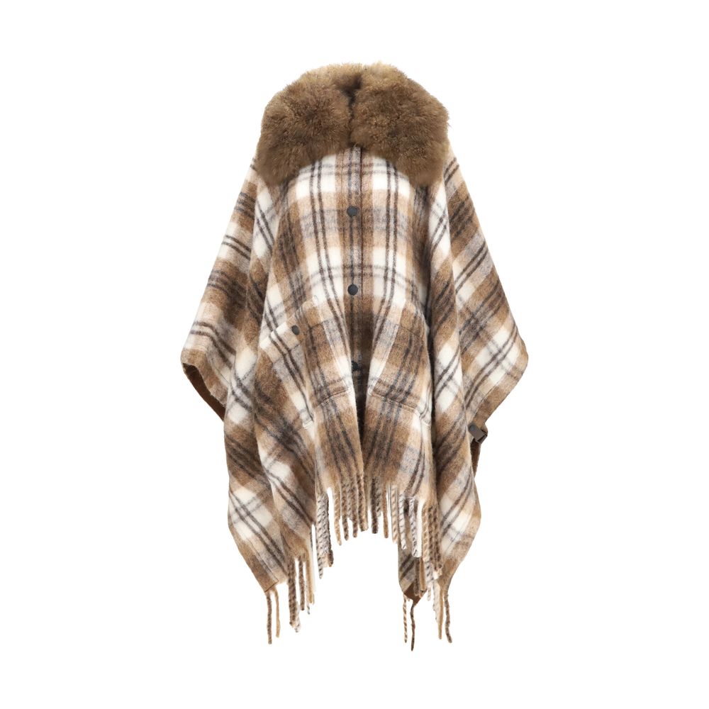 Moncler Grenoble Beiger Mohair-Mantel