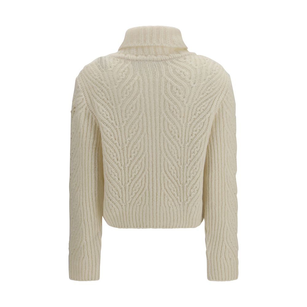 Moncler Beige Wollpullover Oves Aries Rollkragenpullover