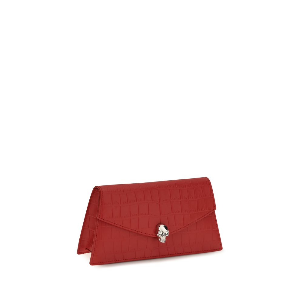 Alexander McQueen Rote Bos Taurus Clutch aus Kalbsleder