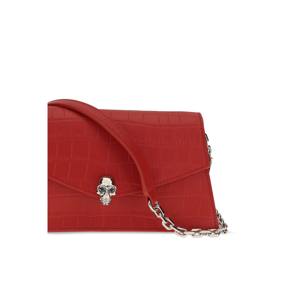 Alexander McQueen Rote Bos Taurus Clutch aus Kalbsleder