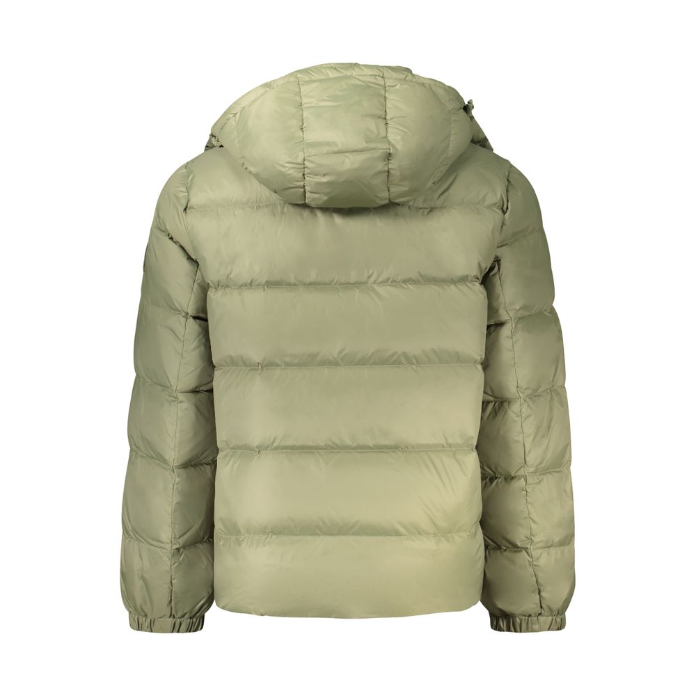 Calvin Klein Grüne Nylon-Jacke in voller Länge