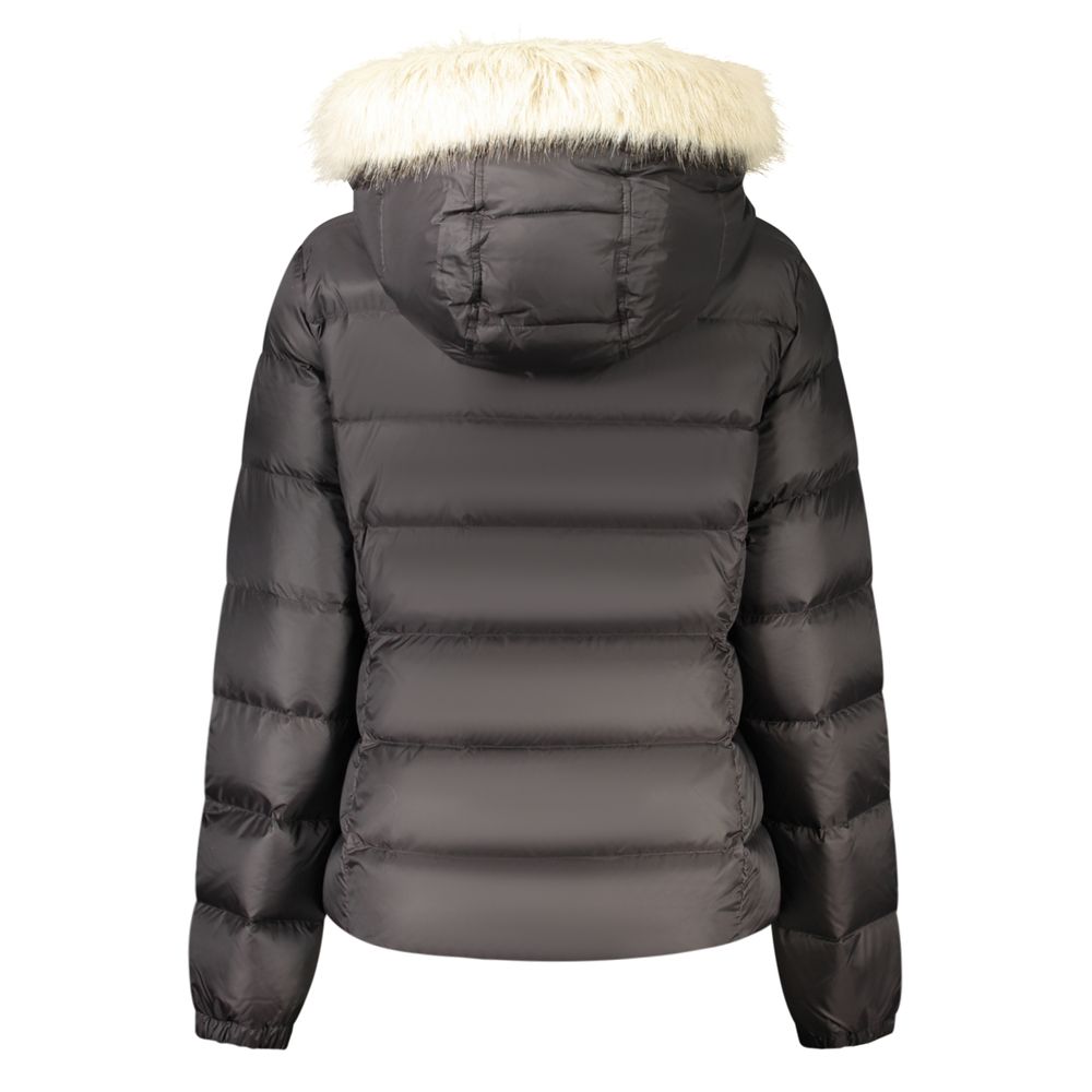 Tommy Hilfiger Schwarze Polyester-Jacke in voller Länge