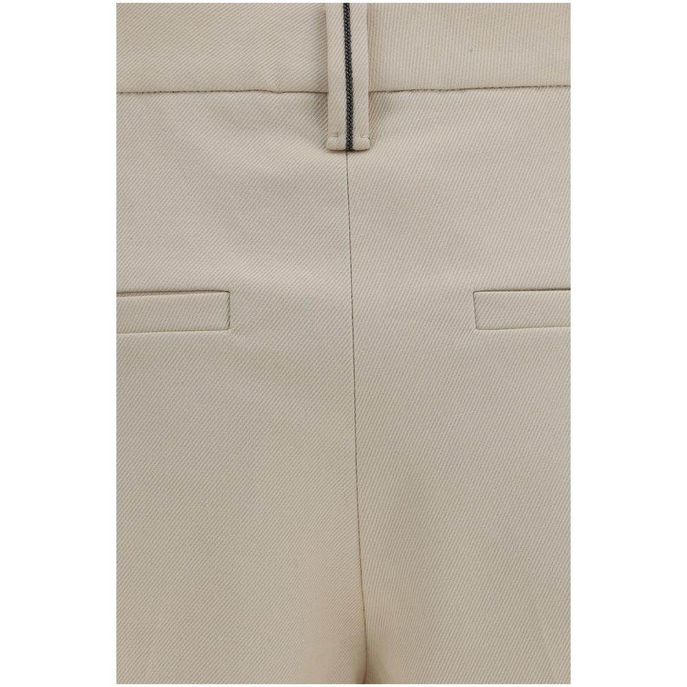 Brunello Cucinelli Beige Baumwoll-Anzughose