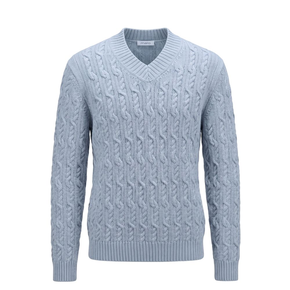 Malo Hellblauer Pullover aus Wolle für Herren