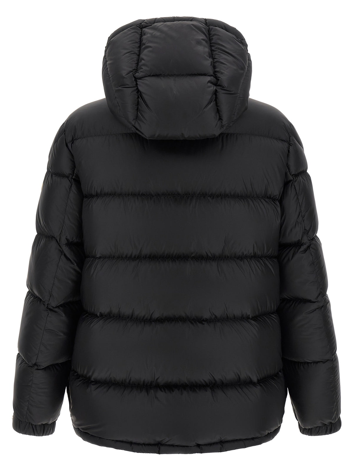 Moncler Schwarze Polyamid-Jacke in voller Länge